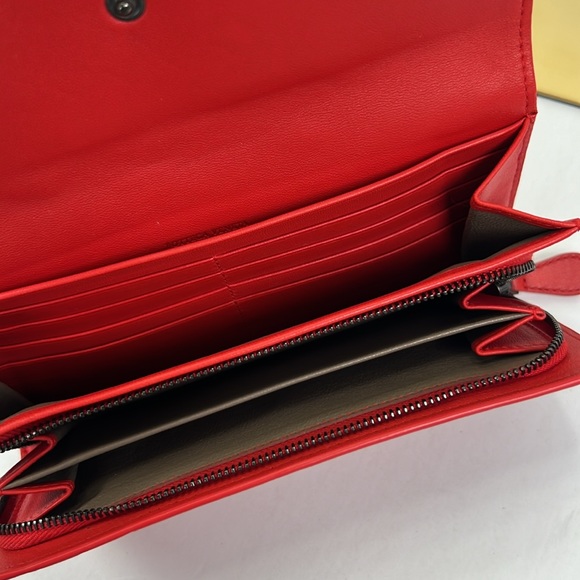SOLD🤑Bottega Veneta Red Intrecciato Leather Continental Flap Wallet - Picture 7 of 13
